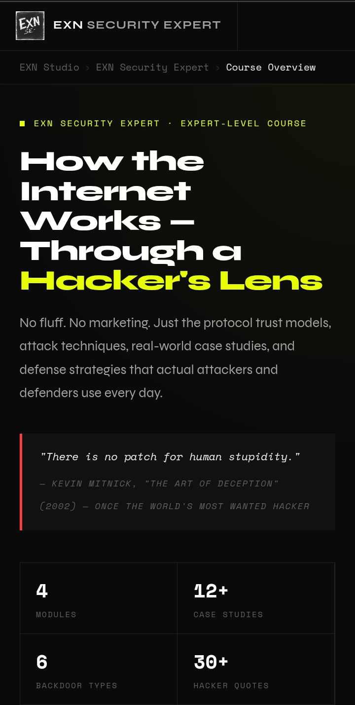 EXN Security Expert — Cybersecurity Education
